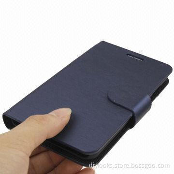 Pure Color Horizontal Flip Button Leather Case